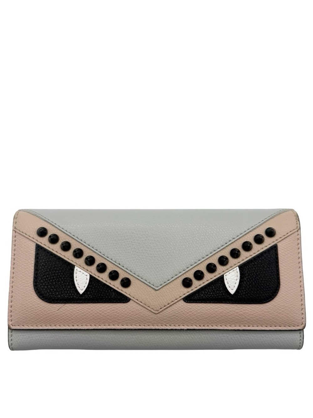 Fendi Monster Eyes Bag Bugs Studded Leather Continental Wallet 8M0251